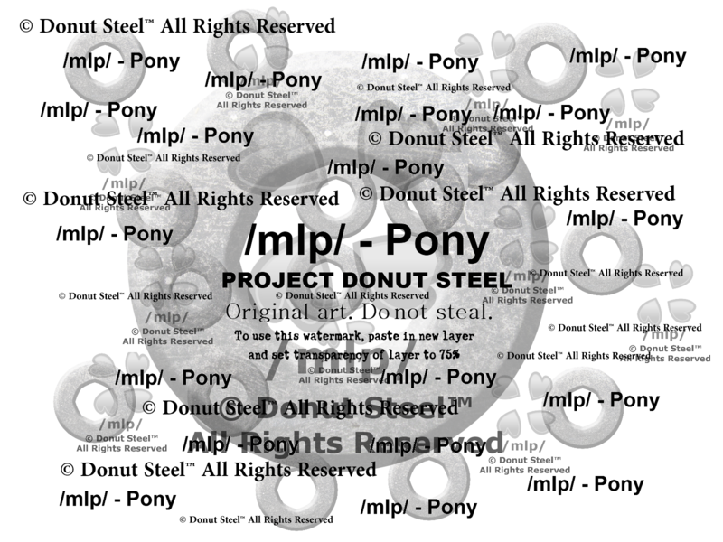 Image from /mlp/ Project Donut Steel with lots of watermarks